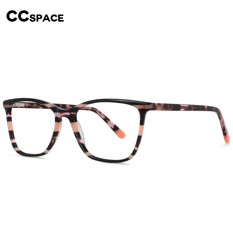 CCspace Unisex Full Rim Square Cat Eye Acetate Eyeglasses 55567 Full Rim CCspace
