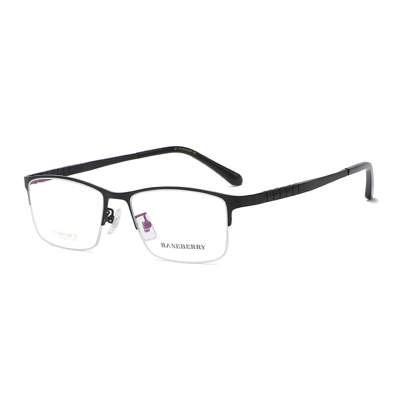 Reven Jate Unisex Semi Rim Square Titanium Frame Eyeglasses 71109 Semi Rim Reven Jate