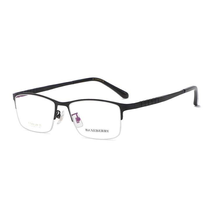 Reven Jate Unisex Semi Rim Square Titanium Frame Eyeglasses 71109 Semi Rim Reven Jate