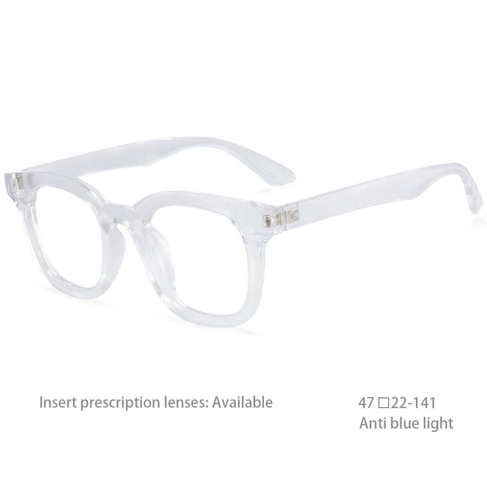 CCspace Unisex Full Rim Square Resin Frame Eyeglasses 53180 Full Rim CCspace China Clear