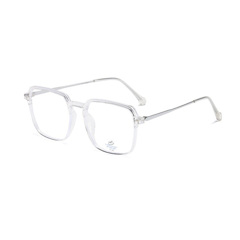 Reven Jate Unisex Full Rim Square Tr 90 Eyeglasses 81249 Full Rim Reven Jate transparent
