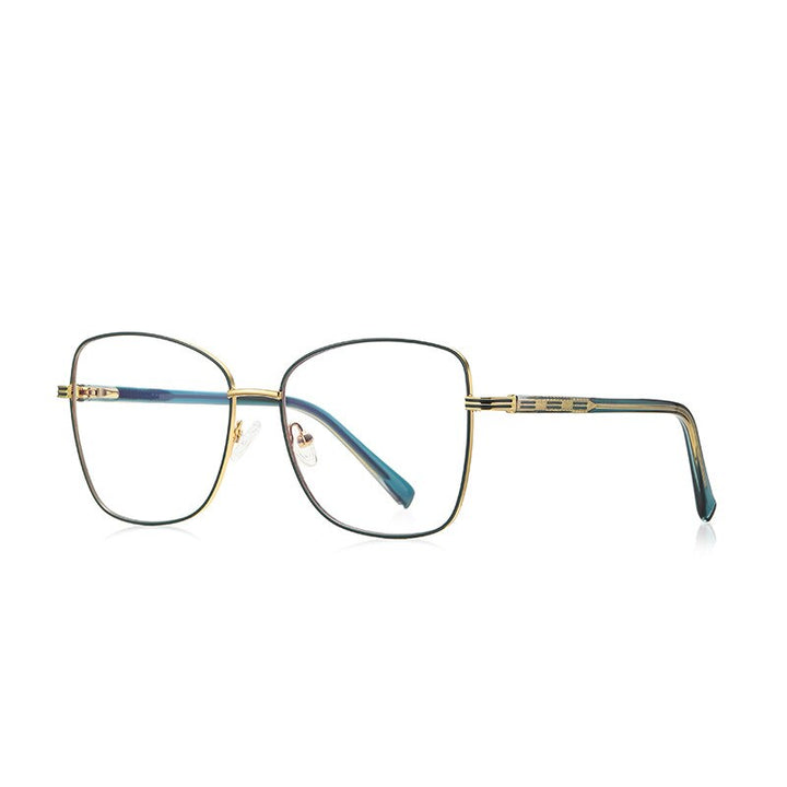 CCspace Unisex Full Rim Square Alloy Eyeglasses 55529 Full Rim CCspace China C2Green