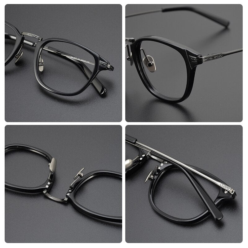 Gatenac Unisex Full Rim Square Tr 90 Titanium Eyeglasses Gxyj966 Full Rim Gatenac