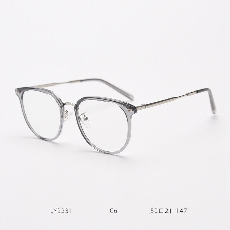 CCspace Unisex Full Rim Square Tr 90 Titanium Eyeglasses 55803 Full Rim CCspace Gray China