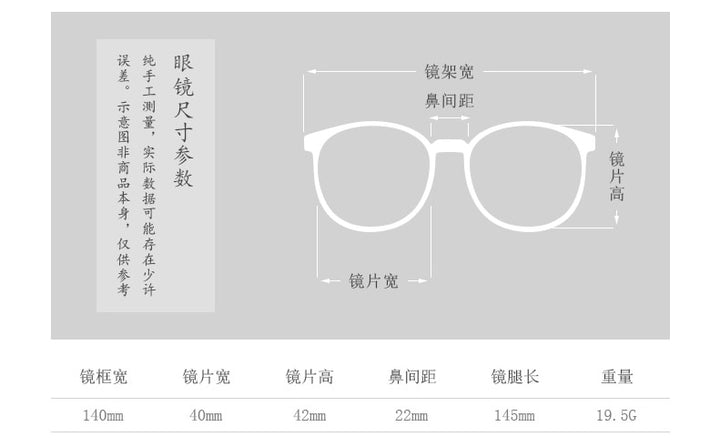 CCspace Unisex Full Rim Flat Top Round Acetate Titanium Eyeglasses 53330 Full Rim CCspace