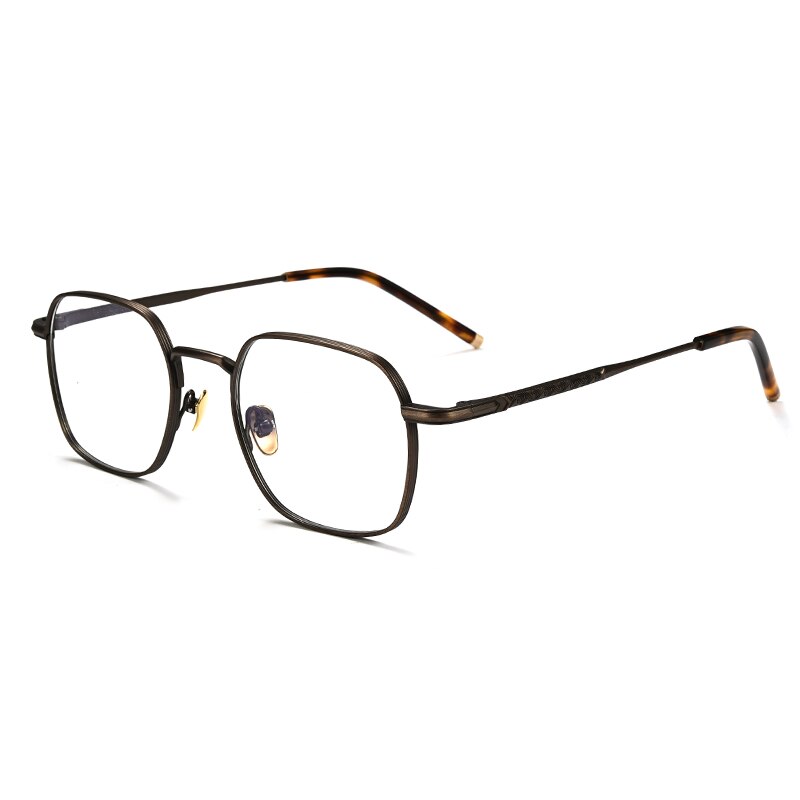 Gatenac Unisex Full Rim Square Titanium Eyeglasses Gxyj932 Full Rim Gatenac Bronze