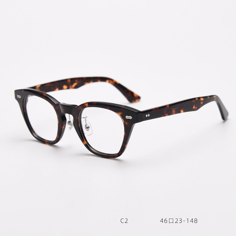 CCspace Unisex Full Rim Square Acetate Fiber Eyeglasses 55683 Full Rim CCspace Leopard China