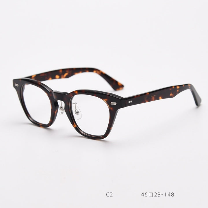 CCspace Unisex Full Rim Square Acetate Fiber Eyeglasses 55683 Full Rim CCspace Leopard China