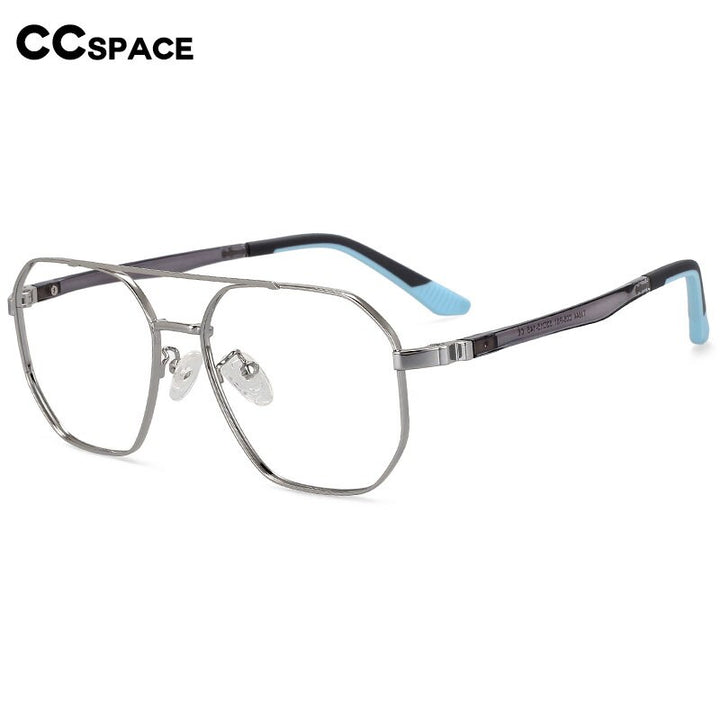 CCspace Unisex Full RIm Oval Double Bridge Alloy Eyeglasses 55604 Full Rim CCspace