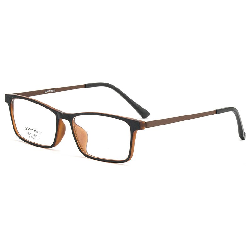 Zirosat Unisex Full Rim Square Tr 90 Titanium Eyeglasses  9821 Full Rim Zirosat black brown  