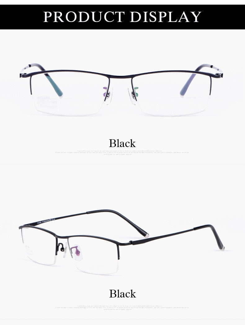 Hotochki Men's Semi Rim Titanium Alloy IP Plated Frame Eyeglasses J85148 Semi Rim Hotochki