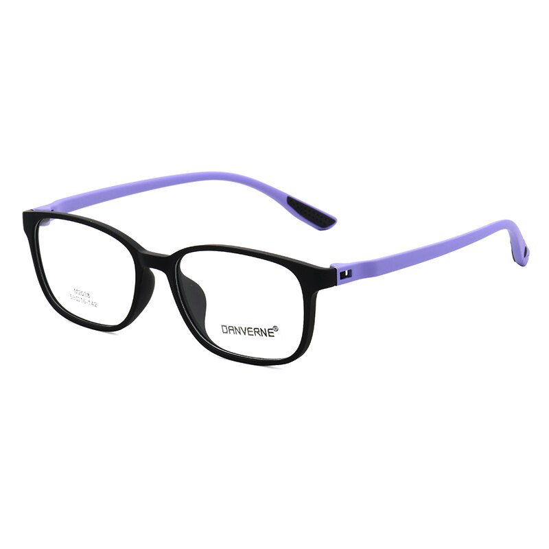 Zirosat Unisex Full Rim Square Ultem Frame Eyeglasses M2038 Full Rim Zirosat black-purple