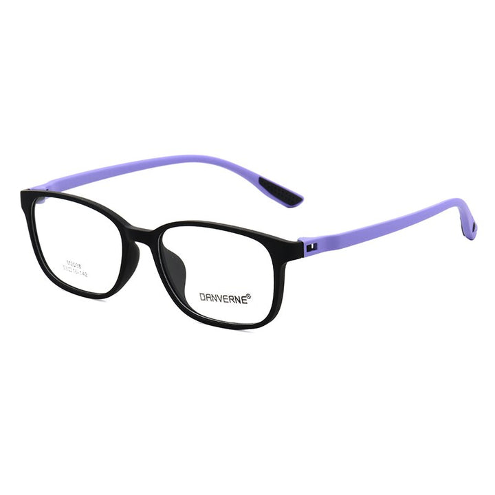 Zirosat Unisex Full Rim Square Ultem Frame Eyeglasses M2038 Full Rim Zirosat black-purple