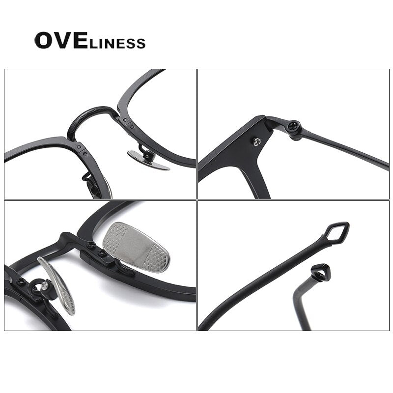 Oveliness Unisex Full Rim Square Titanium Eyeglasses 88009 Full Rim Oveliness