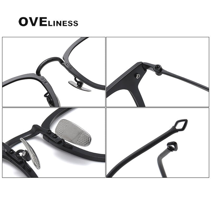 Oveliness Unisex Full Rim Square Titanium Eyeglasses 88009 Full Rim Oveliness