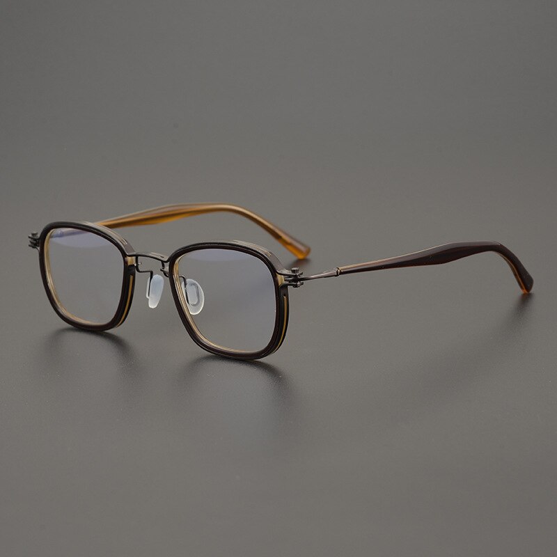 CCspace Unisex Full Rim Square Alloy Eyeglasses 54724 Full Rim CCspace brown China