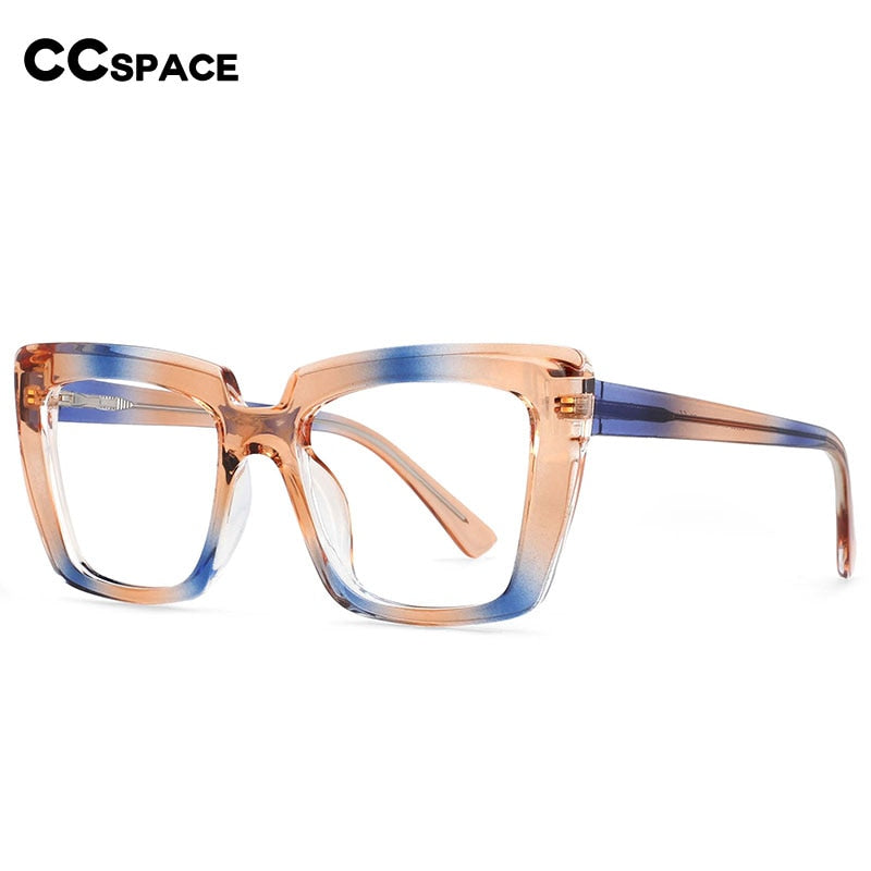 CCspace Women's Full Rim Big Square Acetate Frame Eyeglasses 54340 Full Rim CCspace