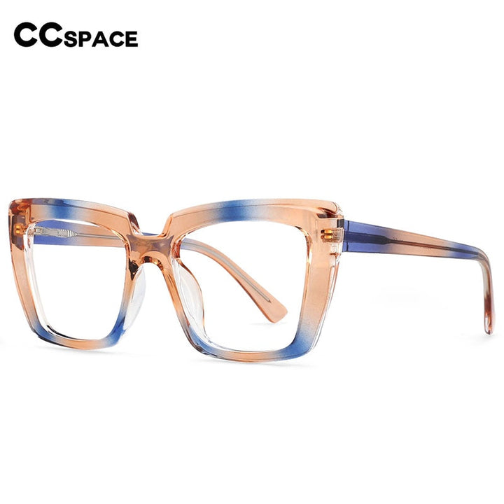 CCspace Women's Full Rim Big Square Acetate Frame Eyeglasses 54340 Full Rim CCspace