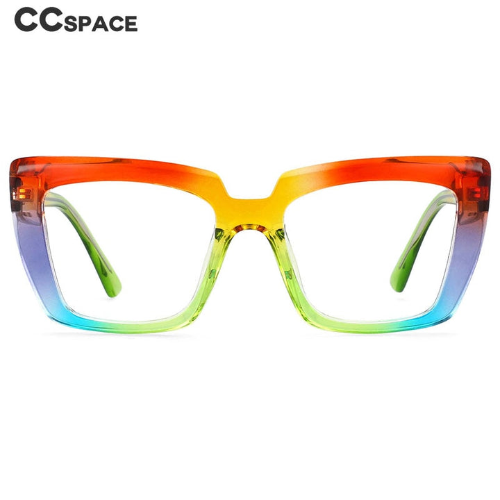 CCspace Women's Full Rim Big Square Acetate Frame Eyeglasses 54340 Full Rim CCspace