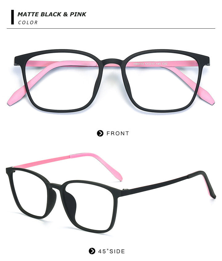 Chashma Unisex Full Rim Ultem Titanium Square Frame Eyeglasses 66113 Full Rim Chashma
