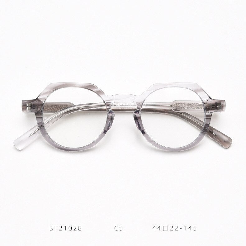 CCspace Unisex Full Rim Polygon Acetate Eyeglasses 55273 Full Rim CCspace Gray China