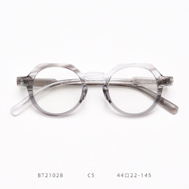 CCspace Unisex Full Rim Polygon Acetate Eyeglasses 55273 Full Rim CCspace Gray China