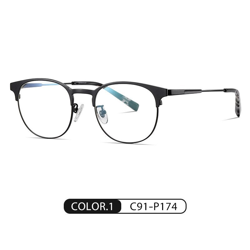 Bclear Unisex Full Rim Round Square Tr 90 Titanium Eyeglasses Wdpt906 Full Rim Bclear C 1