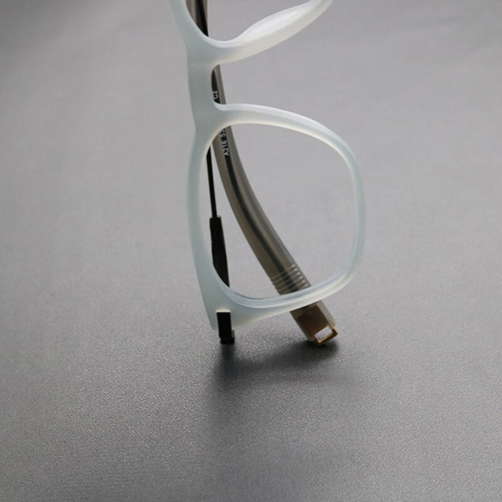 Gatenac Unisex Full Rim Square Titanium Acetate Frame Eyeglasses Gxyj768 Full Rim Gatenac
