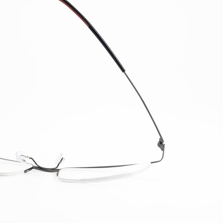 Hdcrafter Men's Semi Rim Square Titanium Eyeglasses 5502 Semi Rim Hdcrafter Eyeglasses