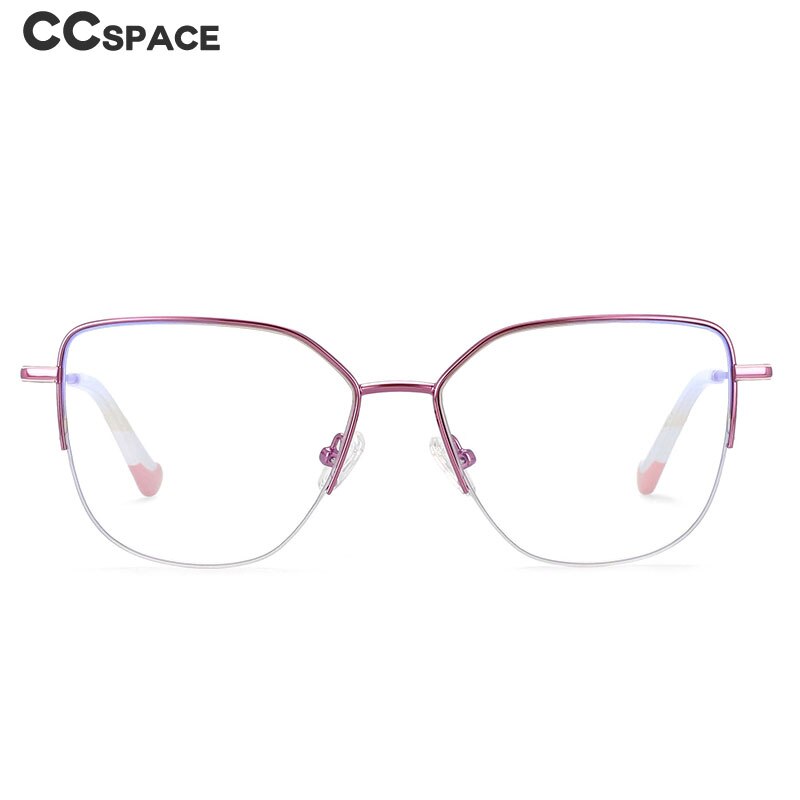 CCspace Unisex Semi Rim Square Alloy Frame Eyeglasses 54468 Semi Rim CCspace