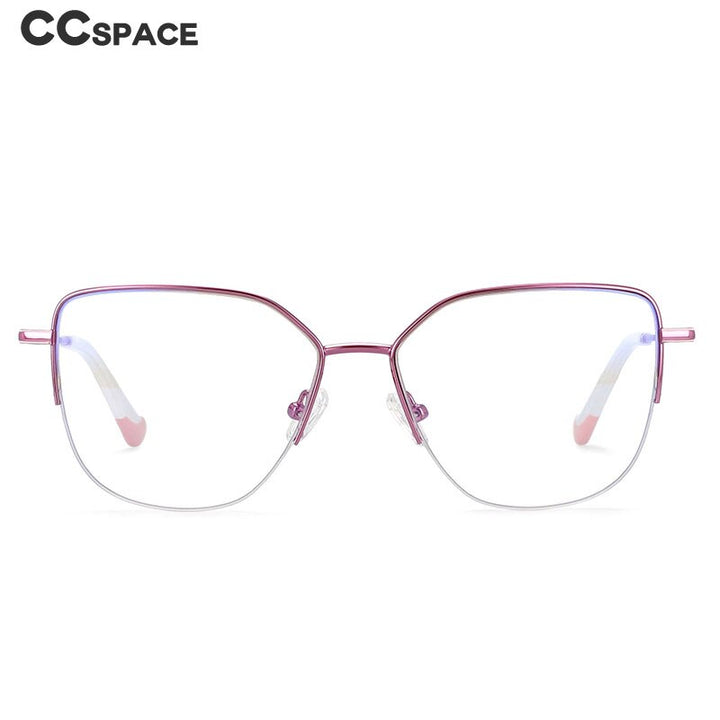 CCspace Unisex Semi Rim Square Alloy Frame Eyeglasses 54468 Semi Rim CCspace