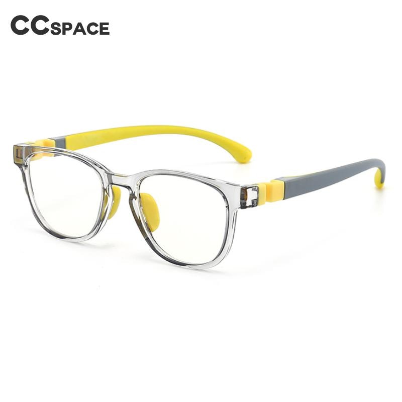 CCspace Unisex Youth Full Rim Square Tr 90 Silicone Eyeglasses 54677 Full Rim CCspace