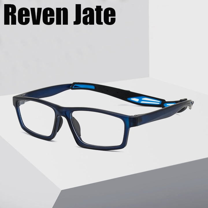 Reven Jate Unisex Full Rim Square Tr 90 Sport Eyeglasses 1219 Full Rim Reven Jate