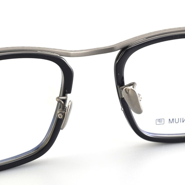 Muzz Unisex Full Rim Square Acetate Titanium Eyeglasses R1ki Full Rim Muzz