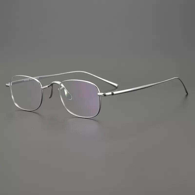 Gatenac Unisex Full Rim Square Titanium Eyeglasses Gxyj909 Full Rim Gatenac Silver
