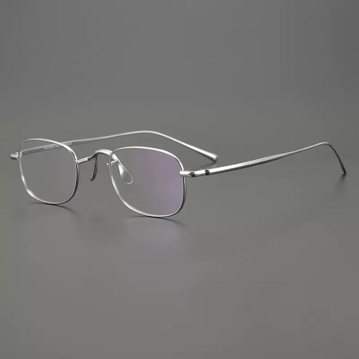 Gatenac Unisex Full Rim Square Titanium Eyeglasses Gxyj909 Full Rim Gatenac Silver