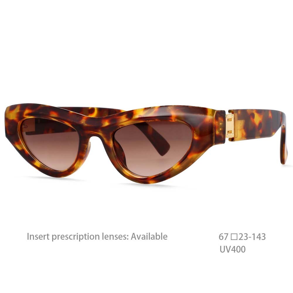 CCspace Women's Full Rim Cat Eye Resin Frame Sunglasses 54473 Sunglasses CCspace Sunglasses leopard white