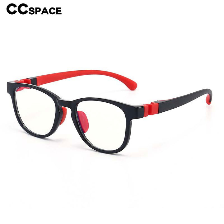 CCspace Unisex Youth Full Rim Square Tr 90 Silicone Eyeglasses 54677 Full Rim CCspace