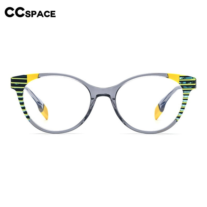 CCspace Women's Full Rim Cat Eye Acetate Eyeglasses 55058 Full Rim CCspace