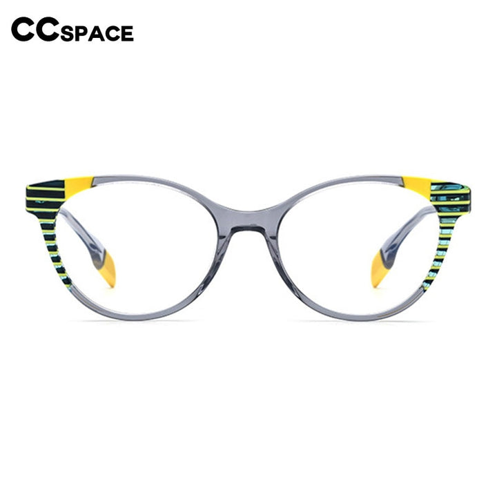 CCspace Women's Full Rim Cat Eye Acetate Eyeglasses 55058 Full Rim CCspace