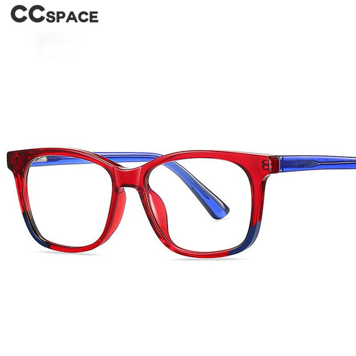 CCspace Youth's Unisex Full Rim Square Tr 90 Titanium Eyeglasses 54523 Full Rim CCspace