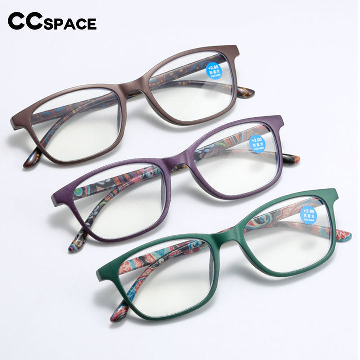 CCspace Women's Full Rim Square Acetate Hyperopic Reading Glasses 54559 Reading Glasses CCspace