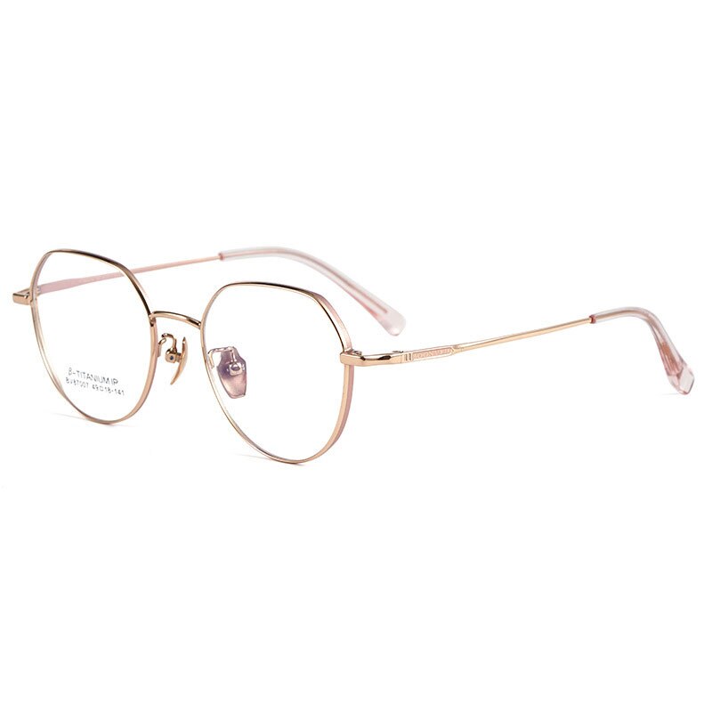 Yimaruili Unisex Full Rim Polygon Titanium Eyeglasses BV87007 Full Rim Yimaruili Eyeglasses
