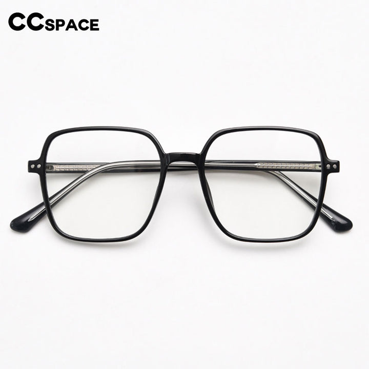 CCspace Unisex Full Rim Irregular Square Tr 90 Titanium Eyeglasses 55459 Full Rim CCspace