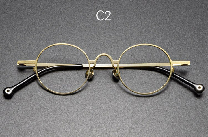 Yujo Unisex Full Rim Small 43mm Round Alloy Eyeglasses Y069 Full Rim Yujo C2 China