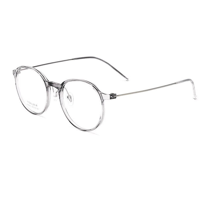 Hotony Unisex Full Rim Round Tr 90 Alloy Eyeglasses 5825m Full Rim Hotony grey