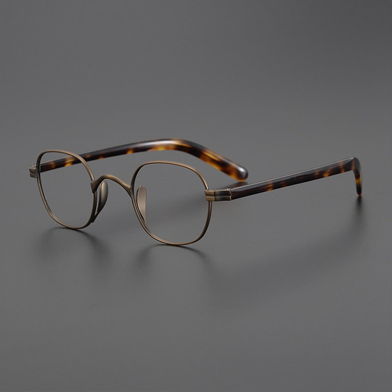 Gatenac Unisex Full Rim Small Square Acetate Titanium Eyeglasses Gxyj1014 Full Rim Gatenac