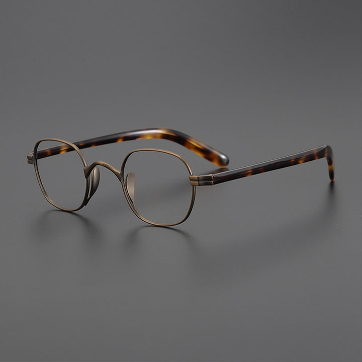 Gatenac Unisex Full Rim Small Square Acetate Titanium Eyeglasses Gxyj1014 Full Rim Gatenac