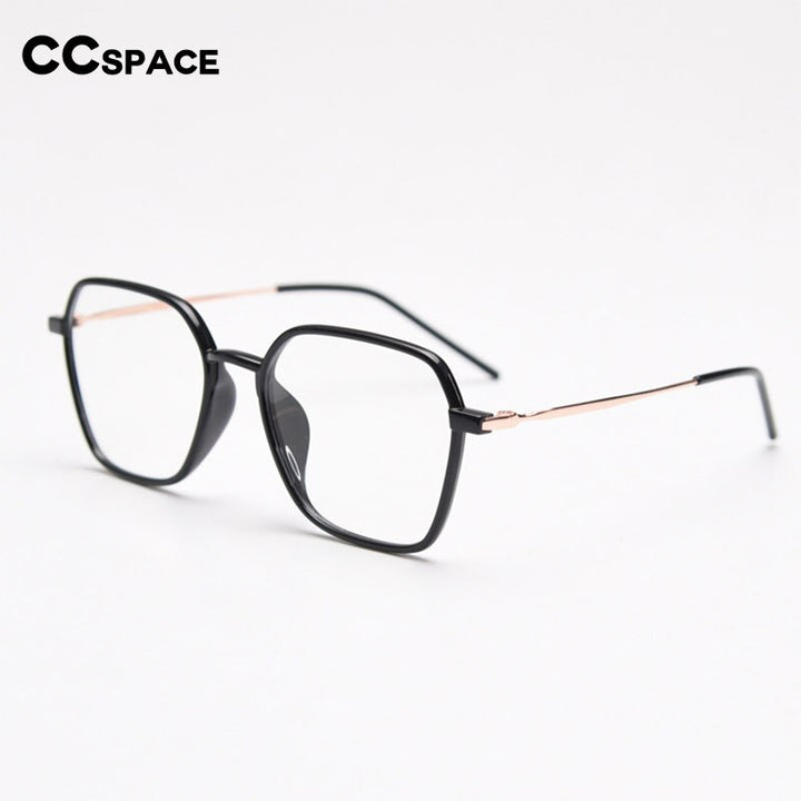 CCspace Unisex Full Rim Polygon Tr 90 Titanium Eyeglasses 54546 Full Rim CCspace