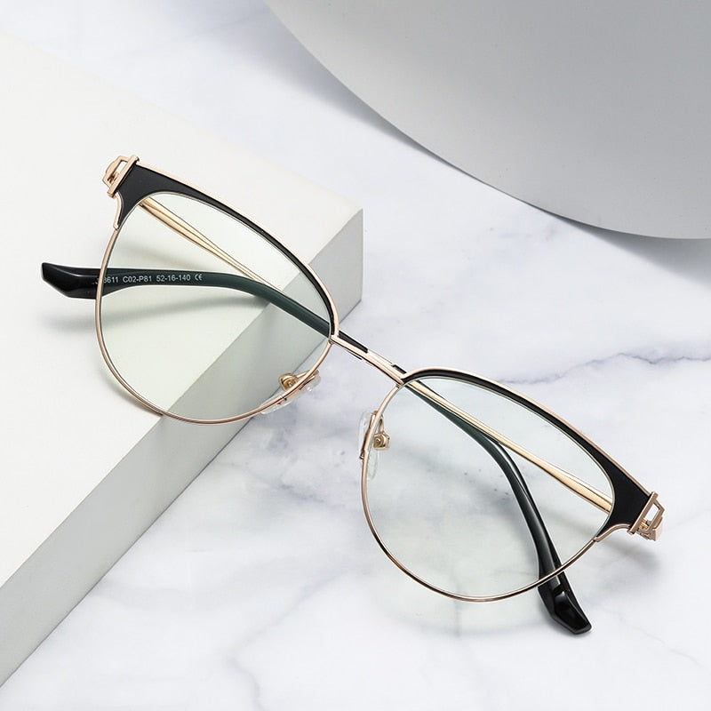 Zirosat Women's Full Rim Cat Eye Acetate Alloy Eyeglasses 8611 Full Rim Zirosat